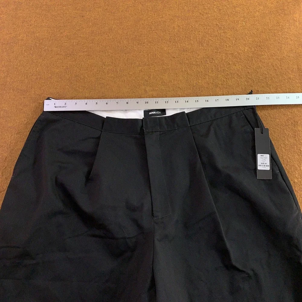Fashion Nova Men 40 Black Wide Leg Max Pleat Cuffed Trouser NWT